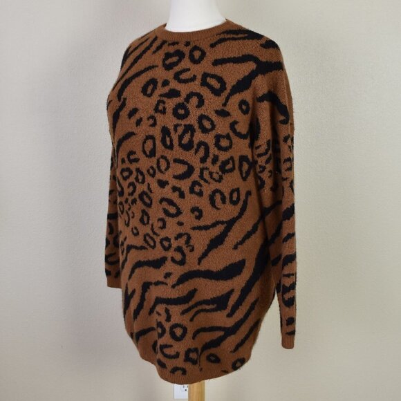 Line & Dot RILKE Animal Print Sweater Tunic Dress 2X - Picture 3 of 7